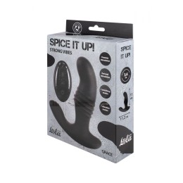 Черный перезаряжаемый стимулятор простаты Grace - 13 см.