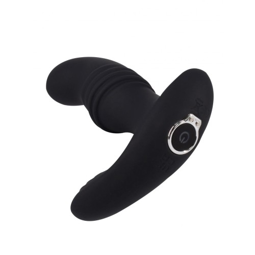 Черный перезаряжаемый стимулятор простаты Grace - 13 см.