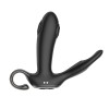 Черный вибромассажер простаты с эффектом маятника и пультом ДУ - 16 см.