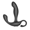 Черный вибромассажер простаты с эффектом фингеринга и пультом ДУ