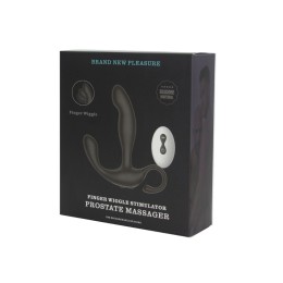 Черный вибромассажер простаты с эффектом фингеринга и пультом ДУ