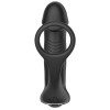 Черный пульсирующимй массажер простаты с вибрацией и пультом ДУ - 17,1 см.
