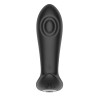 Черный массажер простаты с вибрацией, эффектом маятника и пультом ДУ