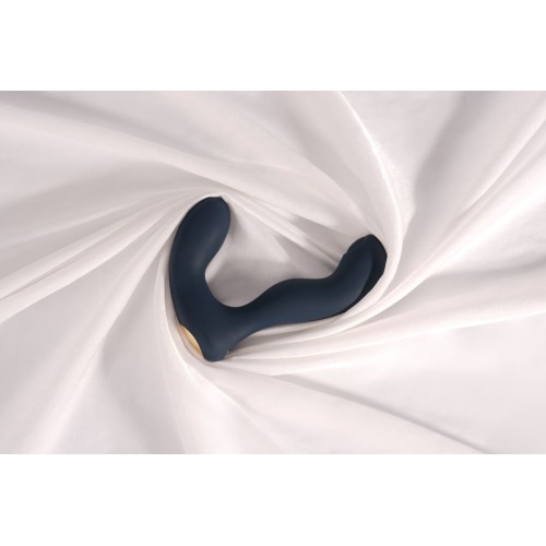 Темно-синий вибромассажер простаты с пульсацией Iker Neo