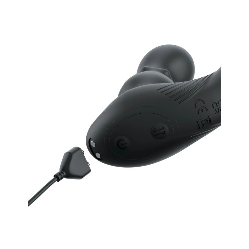 Черный вибростимулятор простаты с кольцом Ass-gasm Slide & Glide