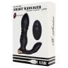 Черный L-образный вибромассажер простаты с пультом ДУ