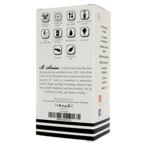 Черный массажер простаты с вибрацей и возвратно-поступательными движениями