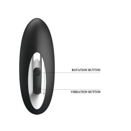 Черный стимулятор простаты с функцией римминга - 15,9 см.