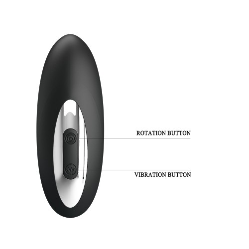 Черный стимулятор простаты с функцией римминга - 15,9 см.