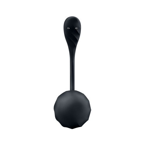 Черное виброяйцо Ribbed Petal с пультом ДУ