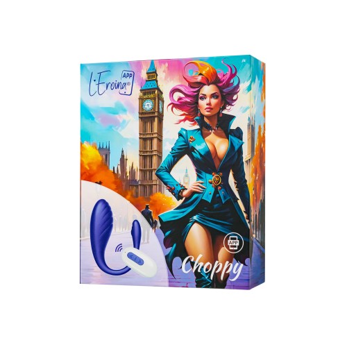 Синее виброяйцо Choppy с управлением через приложение