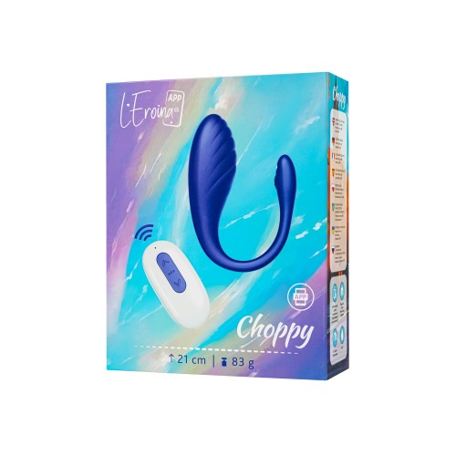 Синее виброяйцо Choppy с управлением через приложение
