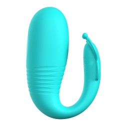 Аквамариновый интерактивный вибростимулятор с поступательными движениями Klay