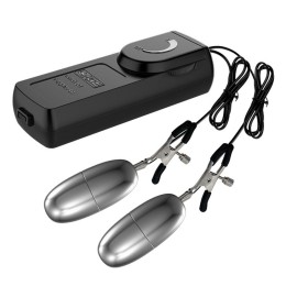 Зажимы на соски с вибрацией и проводным пультом Flirt