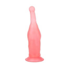 Розовый анальный стимулятор на присоске - 16,5 см.