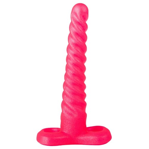 Спиралевидный гелевый плаг розового цвета - 15 см.