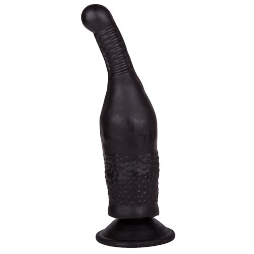 Чёрный анальный фаллоимитатор на присоске - 16,5 см.