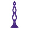 Фиолетовая анальная елочка Silicone Triple Probe - 14,5 см.