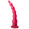 Розовый удлинённый анальный стимулятор с шариками - 22 см.