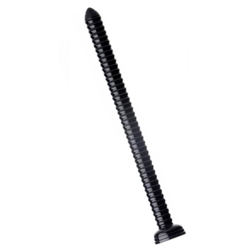 Черный анальный стимулятор-гигант Hosed Ribbed Anal Snake Dildo - 50,8 см.